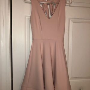 B. Darlin Sleeveless V-Neck Bow-Back Fit-and-Flare Dress
Color:	Dark Blush